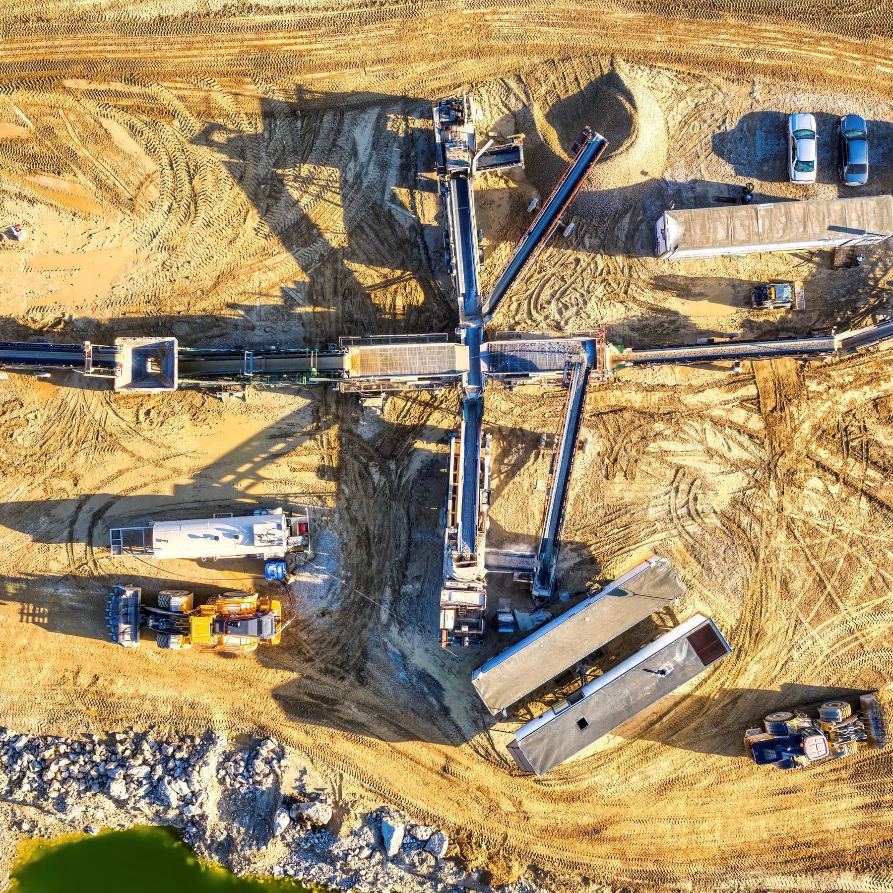 Aerial view of a construction site